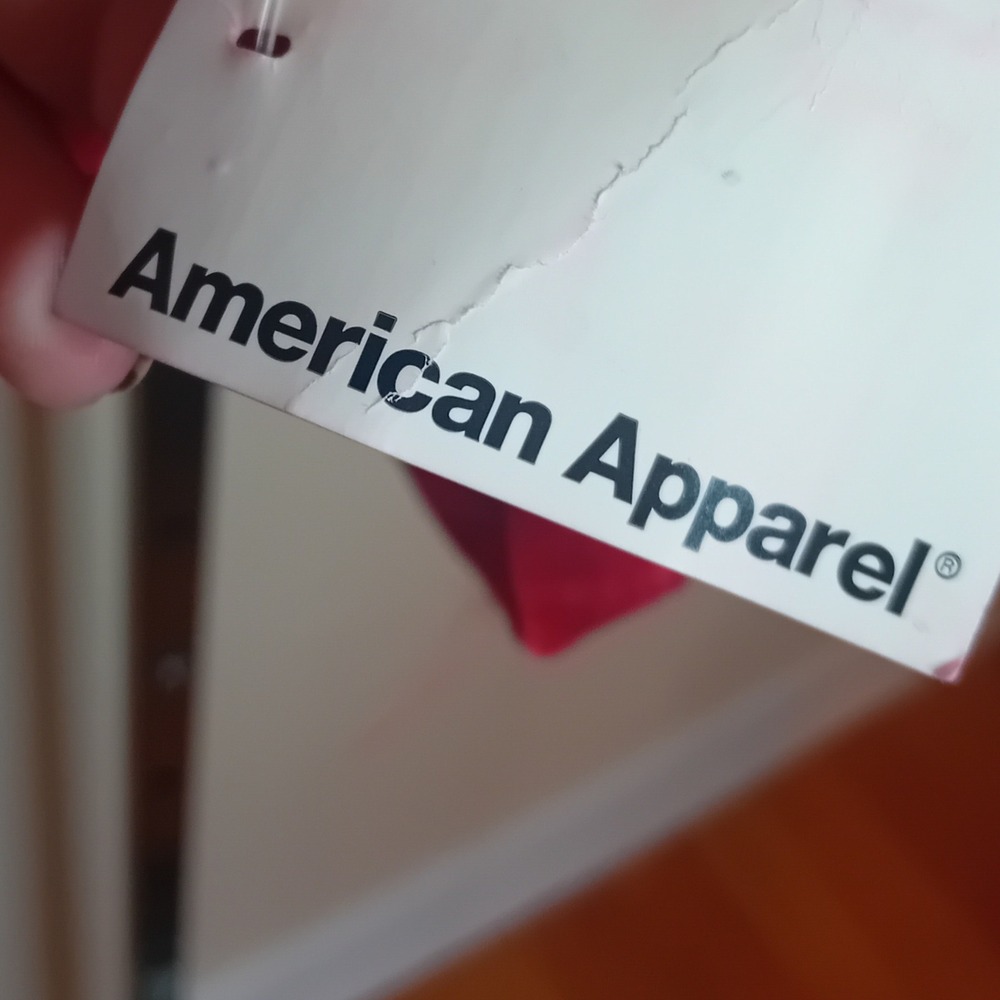 NWT Y2K American Apparel Velvet Crop Top Short Sleeve Tee Shirt Bloody Red‎ XS - Picture 14 of 16